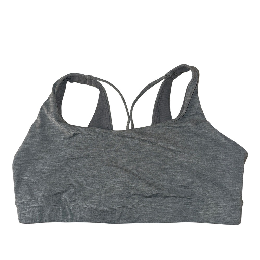 Athleta Sports Bra‎ 1X Gray Heathered Strappy Back Yoga Activewear